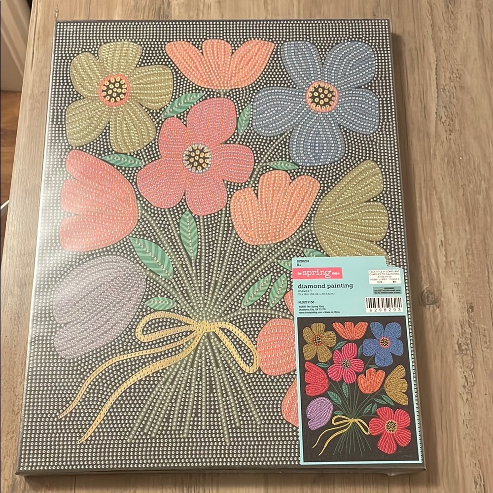 🆕💜 Hobby Lobby Floral Bouquet Diamond Art Kit 11.8” x 15.75” Complete DIY Craft